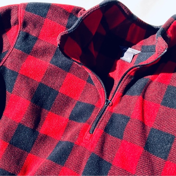 Eddie Bauer XL Polar Pullover Red and Black - Picture 2 of 12